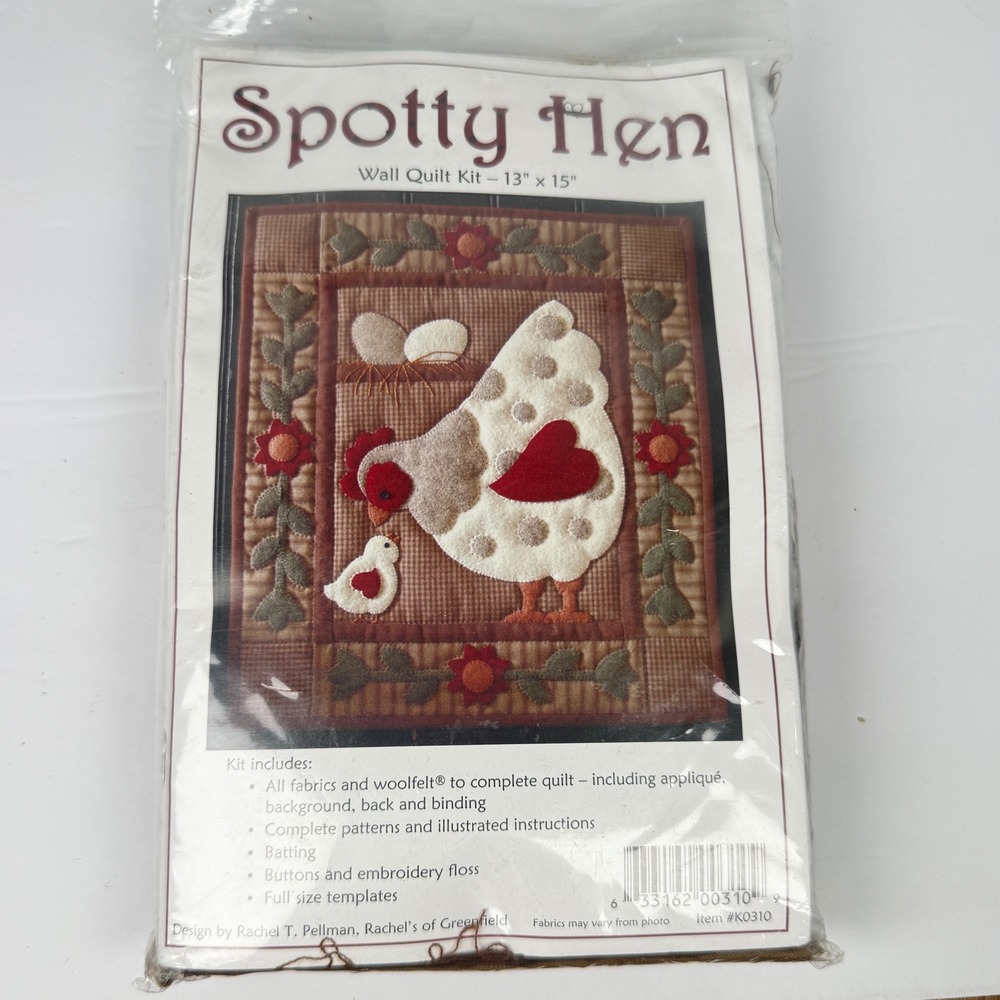 New Spotty Hen wall quilt kit K0310 Rachel's of greenfield folk art farm